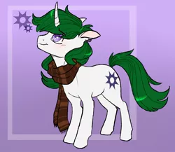 Size: 1241x1079 | Tagged: safe, artist:woollyart, derpibooru import, oc, oc:zenith night, pony, unicorn, clothes, ear piercing, earring, image, jewelry, jpeg, male, piercing, scarf, solo, stallion