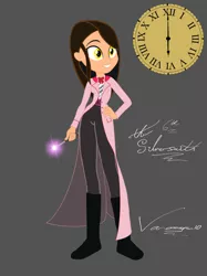 Size: 1280x1712 | Tagged: safe, artist:earth_pony_colds, artist:vanossfan10, derpibooru import, oc, oc:the silversmith, equestria girls, crossover, cutie mark, doctor who, female, frankie stein, grandfather clock, image, jpeg, monster high, sonic screwdriver, time lady, timelord