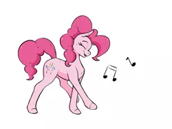 Size: 2573x1940 | Tagged: safe, artist:aquaticvibes, derpibooru import, pinkie pie, earth pony, pony, eyes closed, female, high res, image, mare, png, simple background, singing, solo, white background