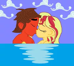 Size: 1020x900 | Tagged: suggestive, artist:starbreaker-firewalker, derpibooru import, edit, sunset shimmer, human, equestria girls, beach, breasts, busty sunset shimmer, cloud, crossover, crossover shipping, equestria girls-ified, humanized, image, kissing, love, nude edit, nudity, partial nudity, partial nudity edit, photo, png, rodimus, sex, shipping, sky, stupid sexy sunset shimmer, transformers, water