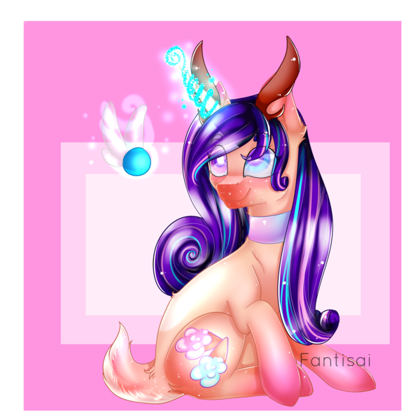 Size: 4000x4000 | Tagged: safe, artist:fantisai, derpibooru import, oc, unofficial characters only, pony, unicorn, choker, duo, female, glow, glowing horn, horn, image, looking back, magic, mare, navi, png, simple background, smiling, telekinesis, transparent background, unicorn oc