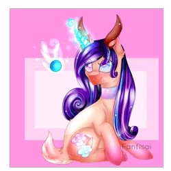 Size: 4000x4000 | Tagged: safe, artist:fantisai, derpibooru import, oc, unofficial characters only, pony, unicorn, choker, duo, female, glow, glowing horn, horn, image, looking back, magic, mare, navi, png, simple background, smiling, telekinesis, transparent background, unicorn oc