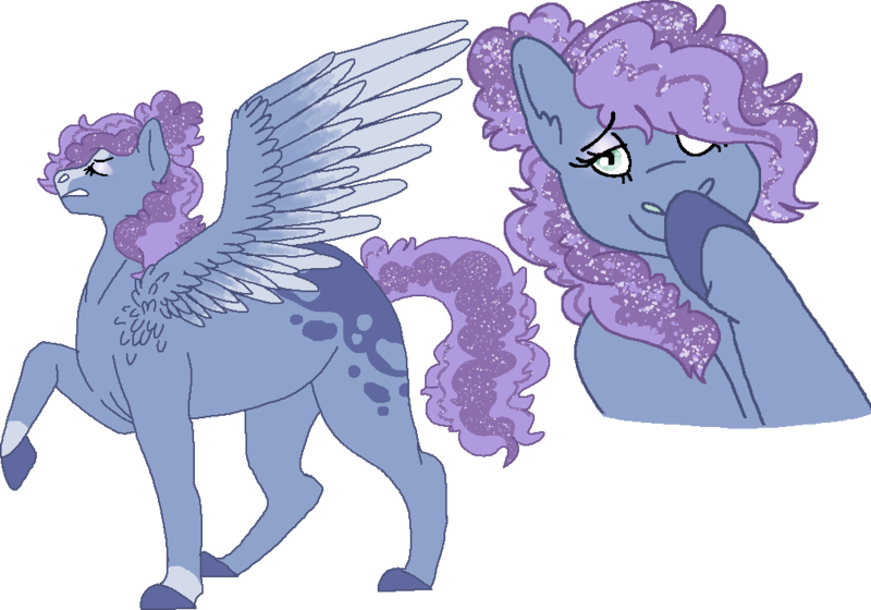 Size: 1015x710 | Tagged: safe, artist:dr4m4-qu33n, derpibooru import, oc, oc:shady skies, unofficial characters only, pegasus, pony, bedroom eyes, bust, colored hooves, crack ship offspring, ethereal mane, eyelashes, female, image, mare, offspring, parent:princess luna, parent:svengallop, pegasus oc, png, raised hoof, simple background, smiling, solo, starry mane, story included, transparent background, wings