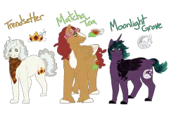 Size: 1274x830 | Tagged: safe, artist:dr4m4-qu33n, derpibooru import, oc, oc:matcha tea, oc:moonlight grove, oc:trendsetter, unofficial characters only, alicorn, pony, alicorn oc, colored wings, crown, female, horn, image, jewelry, mare, offspring, parent:apple cinnamon, parent:coco pommel, parent:princess luna, parent:svengallop, parent:tree hugger, parent:trouble shoes, parent:troubleshoes clyde, parents:cocogallop, parents:troublehugger, png, regalia, simple background, story included, transparent background, two toned wings, wings