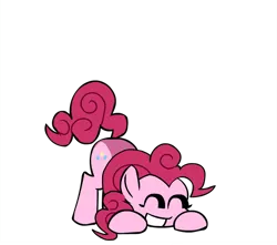 Size: 879x777 | Tagged: safe, artist:bbpanzu, ponerpics import, pinkie pie, earth pony, pony, eyes closed, face down ass up, female, image, png, presenting, simple background, smiling, solo, transparent background