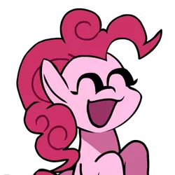 Size: 400x400 | Tagged: safe, artist:bbpanzu, ponerpics import, pinkie pie, earth pony, pony, :d, eyes closed, female, friday night funkin', image, open mouth, png, rearing, simple background, smiling, solo, transparent background