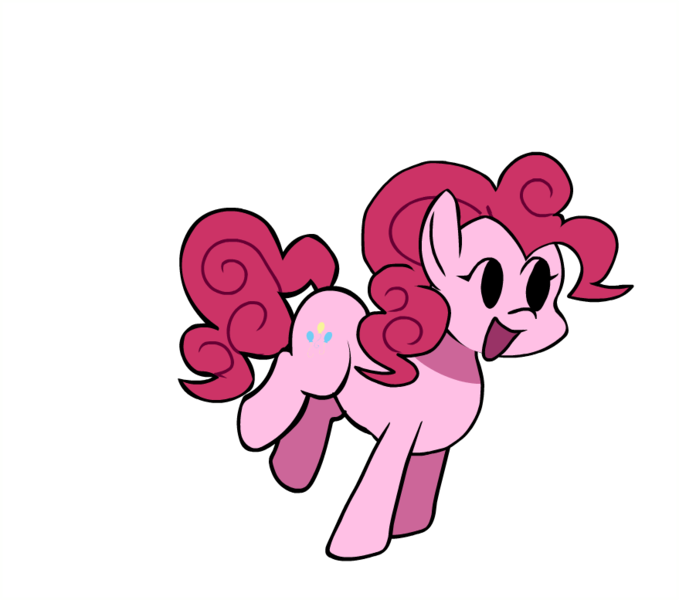 Size: 879x777 | Tagged: safe, artist:bbpanzu, ponerpics import, pinkie pie, earth pony, pony, female, friday night funkin', image, looking sideways, open mouth, png, rearing, simple background, smiling, solo, standing on two hooves, transparent background