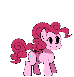 Size: 703x730 | Tagged: safe, artist:bbpanzu, ponerpics import, pinkie pie, earth pony, pony, animated, dancing, female, friday night funkin', gif, headbang, image, looking sideways, simple background, smiling, solo, transparent background