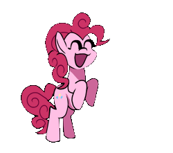 Size: 879x777 | Tagged: safe, artist:bbpanzu, ponerpics import, pinkie pie, earth pony, pony, :d, female, friday night funkin', gif, image, open mouth, rearing, simple background, smiling, solo, transparent background