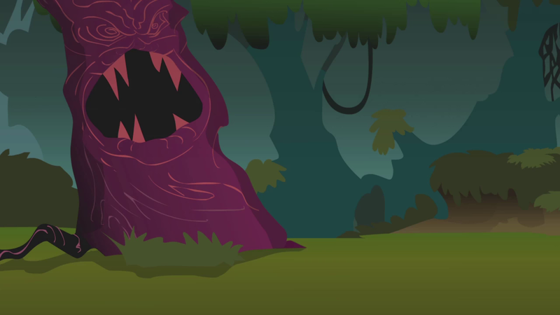 Size: 1280x720 | Tagged: safe, derpibooru import, screencap, friendship is magic, background, everfree forest, image, night, no pony, png, scenic ponyville, tree