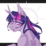 Size: 3000x3000 | Tagged: safe, artist:punkysqueeky, derpibooru import, twilight sparkle, twilight sparkle (alicorn), alicorn, bust, image, looking at you, open mouth, png, portrait