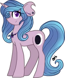 Size: 849x1006 | Tagged: safe, artist:gallantserver, derpibooru import, oc, oc:serene azure, pony, unicorn, female, image, magical lesbian spawn, mare, offspring, parent:fluttershy, parent:princess luna, parents:lunashy, png, simple background, solo, transparent background