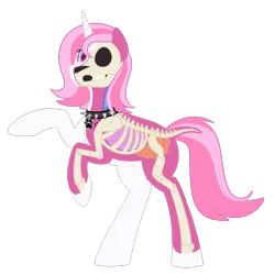 Size: 1050x1050 | Tagged: safe, artist:enigmadoodles, derpibooru import, oc, oc:fuzzy dreams, pony, unicorn, bone, dissectibles, image, organs, png, simple background, skeleton, solo, transparent background