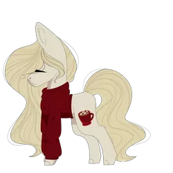 Size: 1500x1500 | Tagged: safe, artist:yuumirou, derpibooru import, oc, oc:coco, earth pony, pony, clothes, female, image, mare, png, simple background, solo, sweater, transparent background