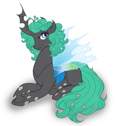 Size: 935x1000 | Tagged: safe, artist:akuoreo, derpibooru import, changeling queen oc, oc, oc:ebony, unofficial characters only, changeling, changeling queen, fanfic:a voice among the strangers, female, image, png, solo