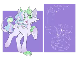 Size: 1024x754 | Tagged: safe, artist:quillwithnochill, derpibooru import, oc, unofficial characters only, dracony, hybrid, claws, horns, image, interspecies offspring, offspring, parent:rarity, parent:spike, parents:sparity, png, slit pupils, solo