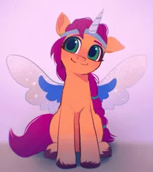 Size: 1495x1687 | Tagged: safe, artist:draw3, derpibooru import, sunny starscout, earth pony, pony, fake horn, fake wings, female, g5, image, jpeg, mare, solo