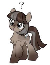 Size: 475x623 | Tagged: safe, artist:marbo, ponerpics import, oc, oc:winter wonder, unofficial characters only, pony, taiga pony, curious, female, image, mare, ooo, png, question mark, raised hoof, simple background, solo, transparent background