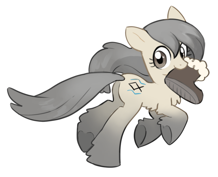 Size: 1712x1392 | Tagged: safe, artist:marbo, ponerpics import, oc, oc:current seeker, unofficial characters only, pony, taiga pony, boot, female, image, mare, png, running, running away, simple background, solo, transparent background