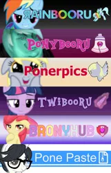 Size: 1920x2981 | Tagged: suggestive, banned from derpibooru, deleted from derpibooru, derpibooru import, apple bloom, derpy hooves, lyra heartstrings, rainbow dash, raven, twilight sparkle, ponerpics, ponybooru, twibooru, bronyhub, image, implied foalcon, jpeg, meta, pone paste, rainbooru