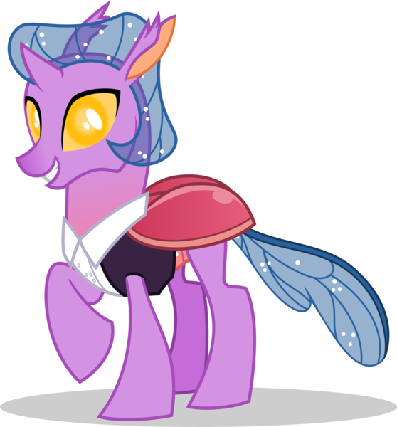 Size: 1280x1377 | Tagged: safe, artist:mlp-trailgrazer, derpibooru import, changeling, clothes, cosplay, costume, flo steinberg, image, png, simple background, solo, transparent background