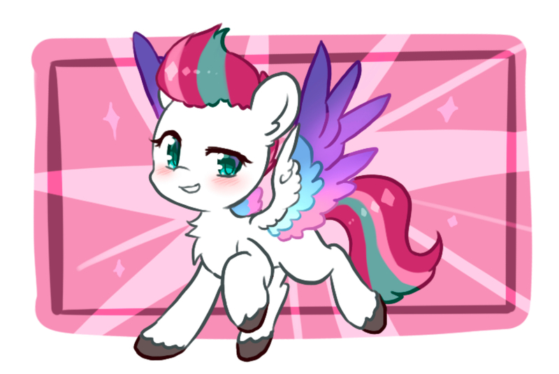 Size: 1882x1259 | Tagged: safe, artist:yilo, derpibooru import, zipp storm, pegasus, pony, blushing, chest fluff, female, g5, image, jpeg, mare, smiling, solo, spread wings, tail, unshorn fetlocks, wings