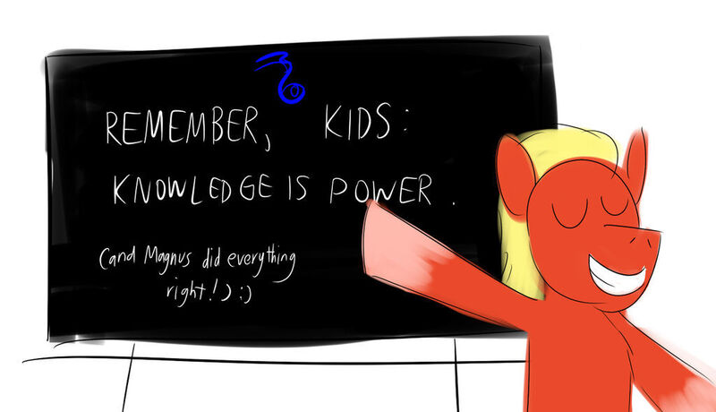 Size: 1024x589 | Tagged: safe, artist:horsesplease, derpibooru import, sprout cloverleaf, chalkboard, chaos (warhammer 40k), doodle, g5, grin, image, jpeg, magnus did nothing wrong, magnus the red, meme, sad sprout, smiling, sprout the red, this will end in pain, tzeentch, warhammer 40k, warhammer (game)