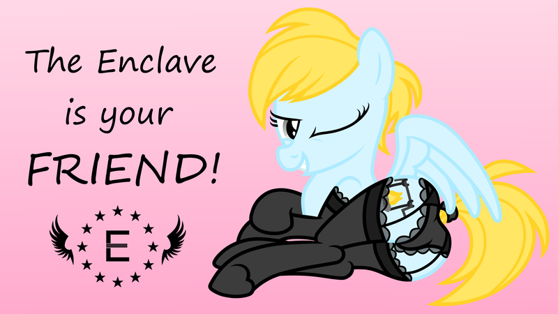 Size: 1920x1080 | Tagged: suggestive, artist:roseluck, derpibooru import, oc, unofficial characters only, pegasus, pony, fallout equestria, game: fallout equestria: remains, black underwear, blonde hair, butt, clothes, enclave, female, frilly underwear, garters, gradient background, grand pegasus enclave, gray eyes, grin, image, inkscape, lingerie, logo, looking at you, looking back, looking back at you, lying down, mare, one eye closed, panties, parody, pegasus oc, pinup, plot, png, propaganda, propaganda parody, propaganda poster, rear view, short mane, short tail, show accurate, side, simple background, smiling, smiling at you, socks, solo, solo female, spread wings, stockings, tail, tail aside, tail wrap, thigh highs, underhoof, underwear, vector, wall of tags, wallpaper, wings, wink, winking at you