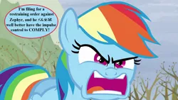 Size: 1280x720 | Tagged: safe, derpibooru import, edit, edited screencap, screencap, rainbow dash, tanks for the memories, angry, censored vulgarity, faic, grawlixes, image, implied zephyr breeze, png, rainbow dash is best facemaker, speech, speech bubble, talking