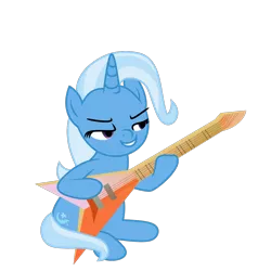 Size: 1200x1200 | Tagged: safe, artist:lincolnbrewsterfan, derpibooru import, trixie, pony, unicorn, animated, animated png, derpibooru exclusive, electric guitar, female, game, gameloft, gameloft shenanigans, guitar, image, lidded eyes, mare, musical instrument, perfect loop, png, quality, shredder, simple background, smiling, smirk, solo, transparent background, tweening
