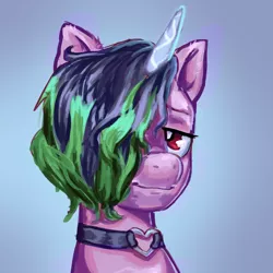 Size: 1080x1080 | Tagged: safe, artist:melonmilk, derpibooru import, unnamed character, unnamed pony, pony, unicorn, my little pony: a new generation, spoiler:my little pony: a new generation, choker, digital painting, fanart, g5, image, male, painting, png, solo, stallion
