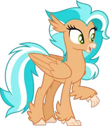 Size: 1355x1550 | Tagged: safe, artist:pegasski, derpibooru import, oc, oc:tidal rush, classical hippogriff, hippogriff, female, image, png, simple background, solo, transparent background