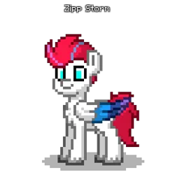 Size: 400x400 | Tagged: safe, derpibooru import, zipp storm, pegasus, pony, pony town, my little pony: a new generation, spoiler:g5, spoiler:my little pony: a new generation, colored wings, cyan eyes, female, folded wings, g5, image, mare, png, shadow, simple background, solo, transparent background, unshorn fetlocks, wings