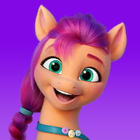 Size: 200x200 | Tagged: safe, derpibooru import, official, sunny starscout, earth pony, pony, my little pony: a new generation, spoiler:my little pony: a new generation, bust, female, g5, gradient background, icon, image, mare, netflix, png, solo