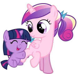 Size: 1796x1706 | Tagged: safe, artist:bezierballad, derpibooru import, princess cadance, twilight sparkle, alicorn, pony, unicorn, baby, baby pony, base used, female, filly, image, png, smiling, young cadance