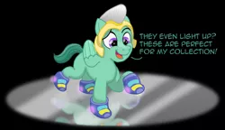 Size: 1280x738 | Tagged: safe, artist:pony-thunder, derpibooru import, pegasus, pony, my little pony: a new generation, spoiler:my little pony: a new generation, clothes, commission, g5, glass, guard, happy, image, jpeg, male, reflection, shoes, sneakers, solo, stallion, text, thunder, thunder (g5)