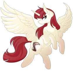 Size: 3600x3500 | Tagged: safe, artist:amazing-artsong, derpibooru import, oc, oc:fausticorn, unofficial characters only, alicorn, pony, ear fluff, female, flying, high res, image, mare, milestone celebration, png, simple background, solo, spread wings, transparent background, wings