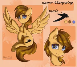 Size: 1892x1642 | Tagged: safe, artist:yuris, derpibooru import, oc, oc:sharpwing, unofficial characters only, pegasus, pony, image, png, reference, smiling, solo