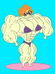 Size: 1024x1366 | Tagged: suggestive, artist:ducklover4072, derpibooru import, scribble dee, equestria girls, female, image, jpeg, muscles, muscular female, overdeveloped muscles, scribble dense