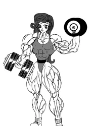 Size: 1916x2546 | Tagged: suggestive, artist:e19700, derpibooru import, rarity, equestria girls, abs, biceps, breasts, buff breasts, clothes, dumbbell (object), female, fetish, image, jpeg, muscle fetish, muscles, muscular female, ripped rarity, shoes, vein, vein bulge, workout outfit