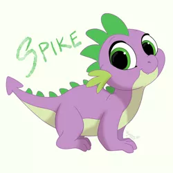 Size: 2000x2000 | Tagged: safe, artist:tayarinne, derpibooru import, spike, dragon, image, male, png, quadrupedal, simple background, solo, white background