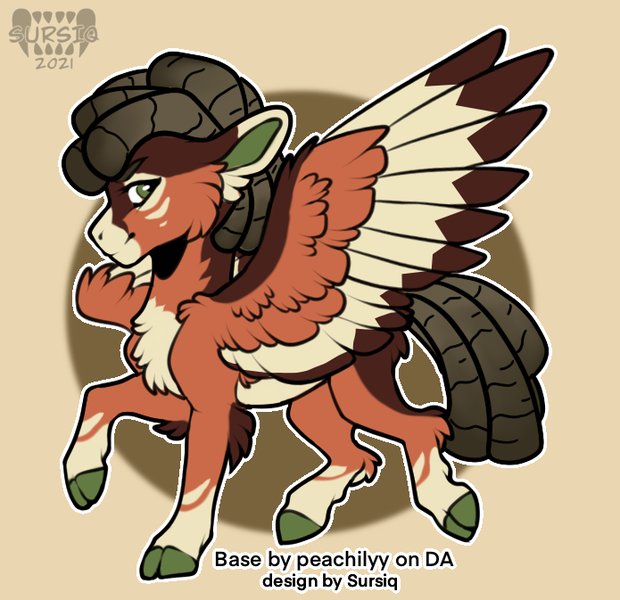 Size: 695x673 | Tagged: safe, artist:peachilyy, artist:sursiq, derpibooru import, oc, unofficial characters only, pegasus, pony, adoptable, advertisement, auction, base used, cloven hooves, coat markings, colored wings, dreadlocks, feather, fluffy, gradient mane, green eyes, hooves, image, multicolored hair, multicolored wings, pegasus oc, png, pony oc, socks (coat marking), solo, wings