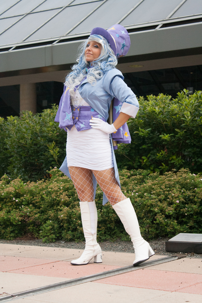 Size: 2592x3888 | Tagged: safe, artist:mieucosplay, derpibooru import, trixie, human, bronycon, bronycon 2014, boots, clothes, cosplay, costume, gloves, hand on hip, hat, high heel boots, image, irl, irl human, jpeg, photo, shoes, trixie's hat