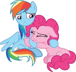 Size: 1915x1821 | Tagged: safe, artist:lincolnbrewsterfan, derpibooru import, pinkie pie, rainbow dash, earth pony, pegasus, the beginning of the end, comforting, consoling, crying, cute, derpibooru exclusive, duo, duo female, eyes closed, female, floppy ears, folded wings, holding hooves, holding onto someone, hoof on shoulder, hug, image, inkscape, looking down, loyalty, png, sad, sadorable, simple background, .svg available, tail, tail wrap, tears of pain, tears of sadness, transparent background, true friends, vector, wings, wrinkles