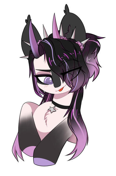 Size: 1280x1946 | Tagged: safe, artist:cloud-fly, derpibooru import, oc, earth pony, pony, bust, female, horns, image, jpeg, mare, portrait, simple background, solo, white background