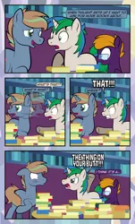 Size: 1920x3169 | Tagged: safe, artist:alexdti, derpibooru import, oc, oc:marco, oc:purple creativity, oc:umberto, unofficial characters only, pegasus, unicorn, comic:quest for friendship, book, image, jpeg