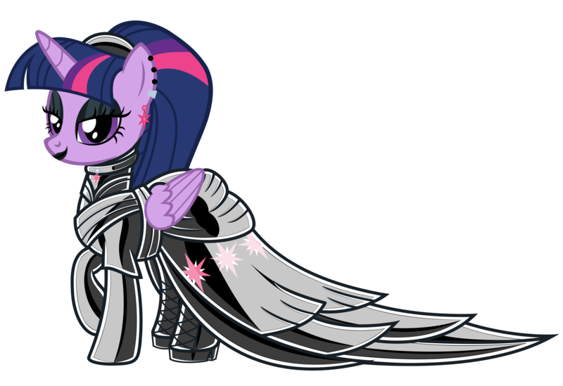 Size: 7300x5009 | Tagged: suggestive, artist:severity-gray, derpibooru import, twilight sparkle, twilight sparkle (alicorn), alicorn, pony, absurd resolution, alternate hairstyle, bedroom eyes, boots, choker, clothes, coronation dress, cutie mark, cutie mark accessory, cutie mark earrings, cutie mark on clothes, dress, ear piercing, earring, eyeliner, eyeshadow, female, folded wings, gloves, high heels, image, jewelry, latex, latex boots, latex dress, latex gloves, latex suit, lipstick, looking at you, makeup, mare, piercing, platform heels, png, ponytail, shoes, simple background, skirt, solo, transparent background, wings