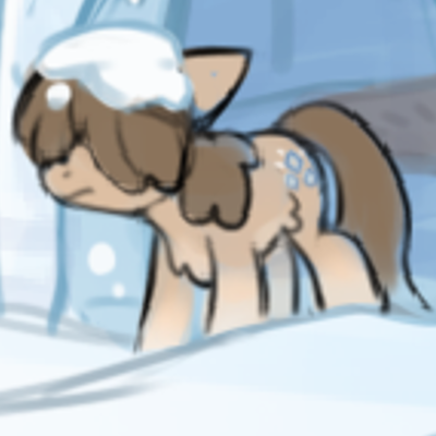 Size: 400x400 | Tagged: safe, artist:anonymous, edit, oc, oc:warm embrace, unofficial characters only, pony, taiga pony, cropped, female, hair over eyes, image, mare, png, snow, snow on head, solo