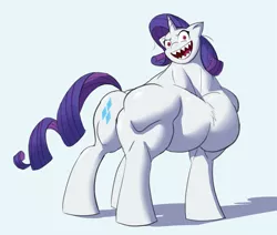 Size: 2643x2237 | Tagged: suggestive, artist:pandatarius, derpibooru import, rarity, pony, unicorn, my little pony: a new generation, spoiler:my little pony: a new generation, evil rarity, female, fetish, g5, image, muscle fetish, muscles, muscular female, overdeveloped muscles, pecs, png, red eyes, ripped rarity, sharp teeth, solo, teeth
