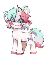 Size: 1237x1633 | Tagged: safe, alternate version, artist:cottonsweets, derpibooru import, oc, oc:cottonsweets, pony, unicorn, clothes, g5, image, jpeg, looking at you, smiling, solo, sweater